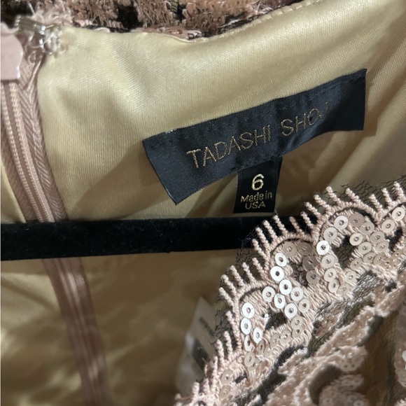 Tadashi Shoji | Sleeveless Blouson Sequin Lace Gown | Blush Gold✨ | NWT | Size 6 - Picture 5 of 5